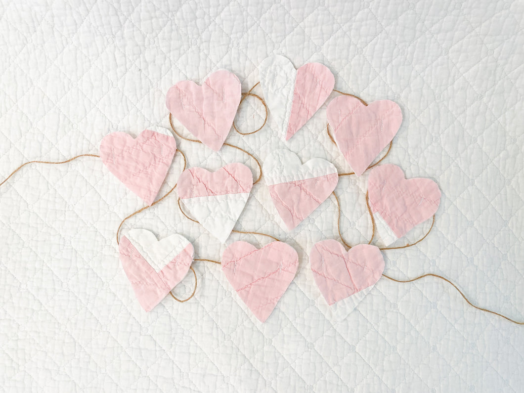 Vintage Quilt Heart Garland