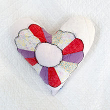 Load image into Gallery viewer, Vintage Quilt Heart Pillow
